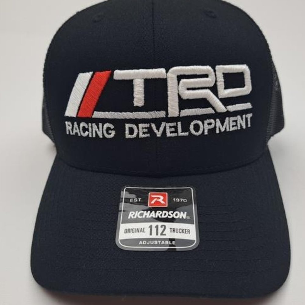 Tacoma Tundra JDM Toyota TRD Richardson 112 Trucker Mesh Snapback Hat Cap Black